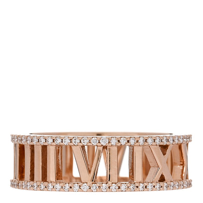 Tiffany 18K Rose Gold Diamond Atlas Open Pave Ring 56 7.75 1 of 4