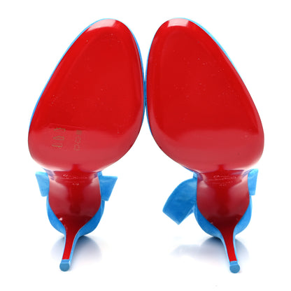 Christian Louboutin Velvet Betty Sling 100 Pumps 40 Alize 5 of 7