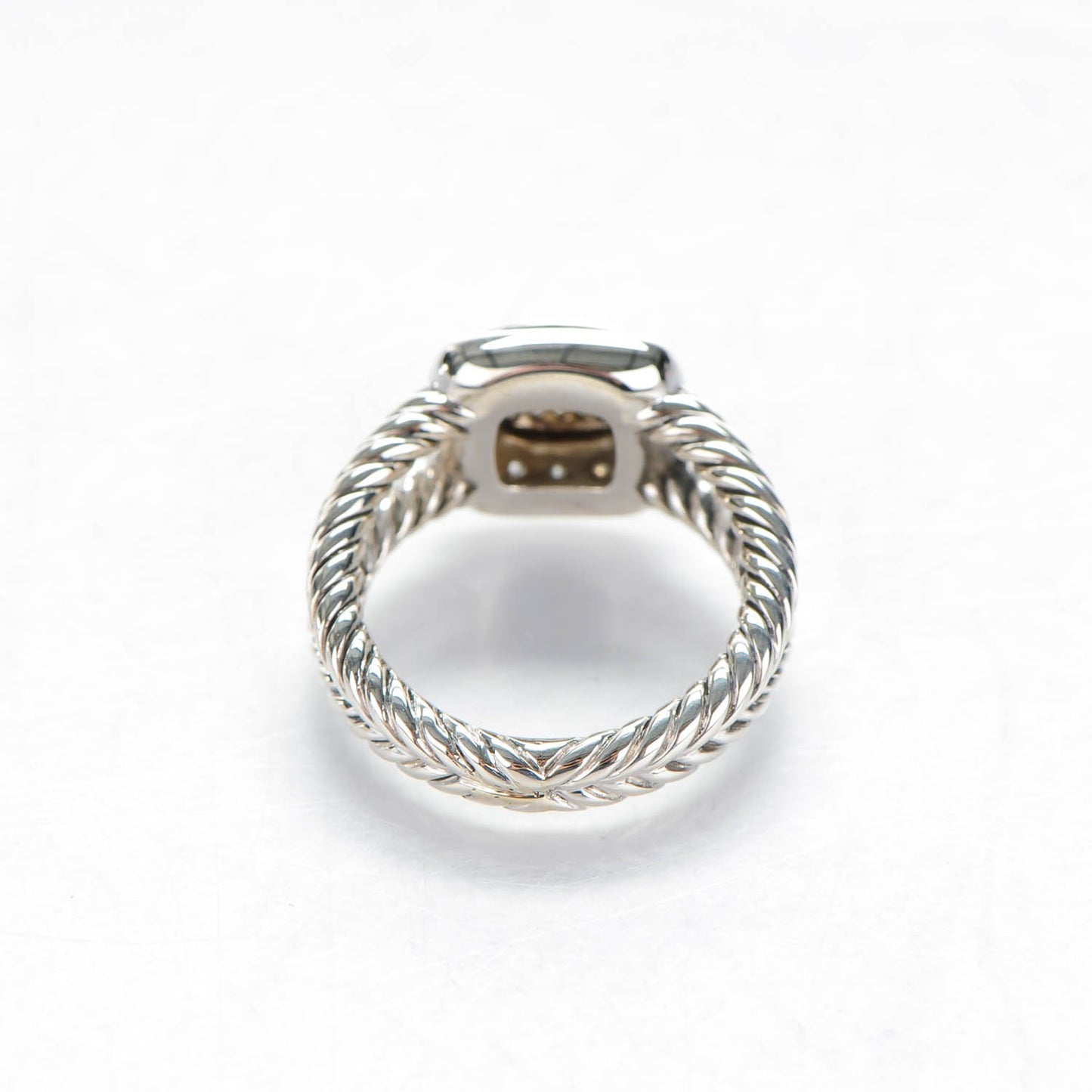 Sterling Silver Diamond 7mm Petite Albion Pave Ring 50 5.5