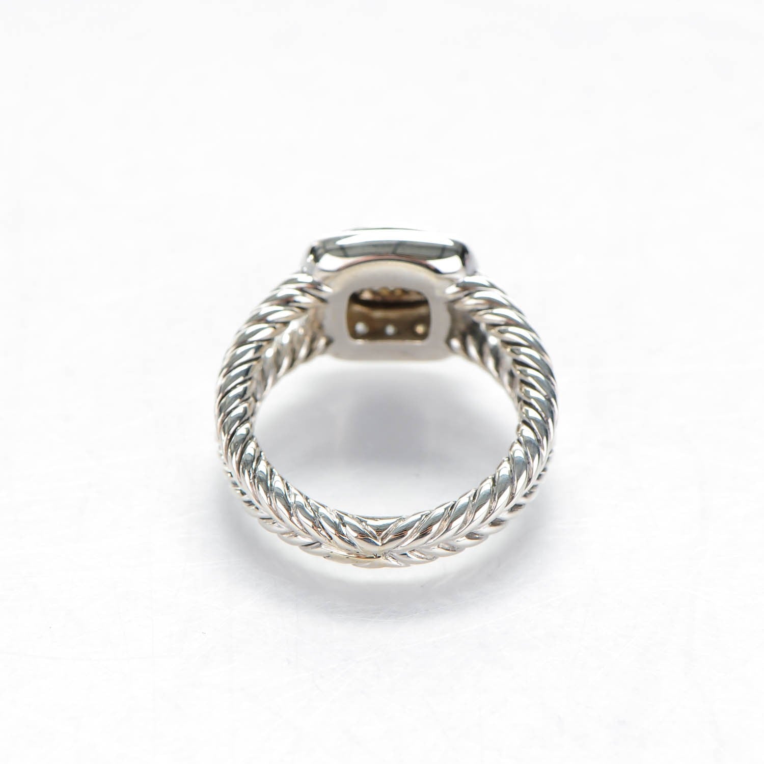 David Yurman Sterling Silver Diamond 7mm Petite Albion Pave Ring 50 5.5 3 of 5