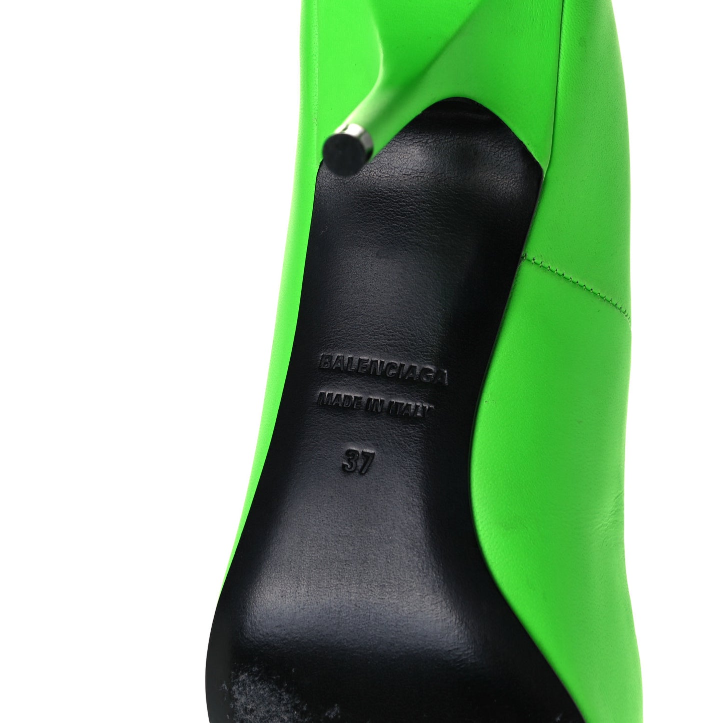 Soft Nappa Square Knife 80mm Pumps 37 Neon Green