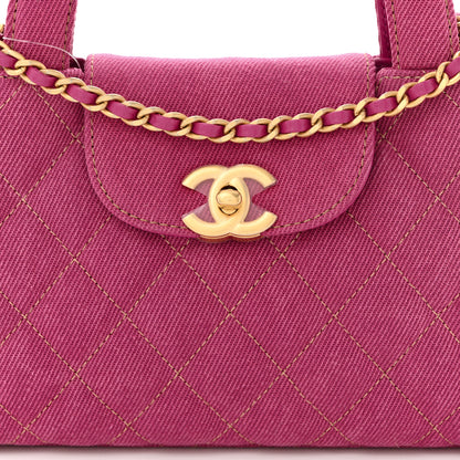 Chanel Denim Quilted Nano Kelly Shopper Fuchsia 8 of 10