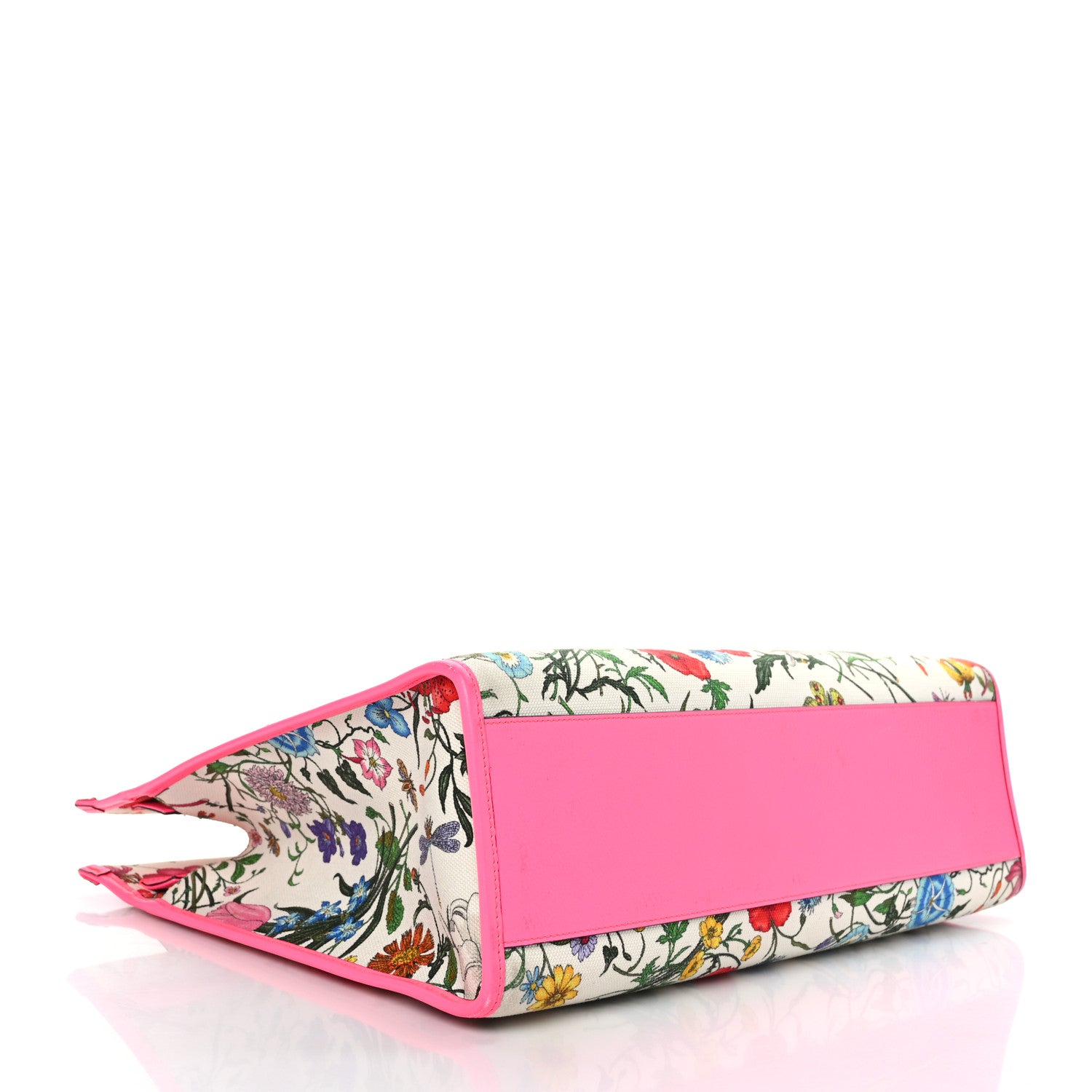 Gucci Canvas Large Flora Tote Pink Multicolor Fuchsia 4 of 9