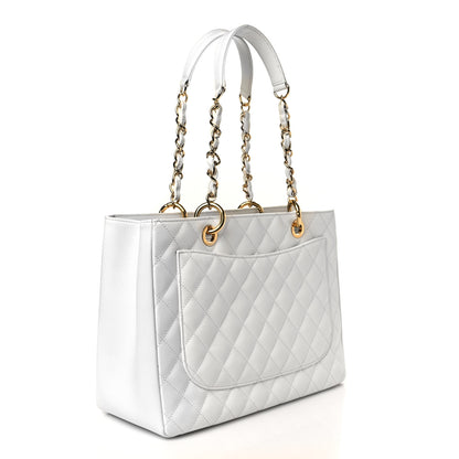 Chanel Caviar Quilted Grand Shopping Tote GST White 2 of 8
