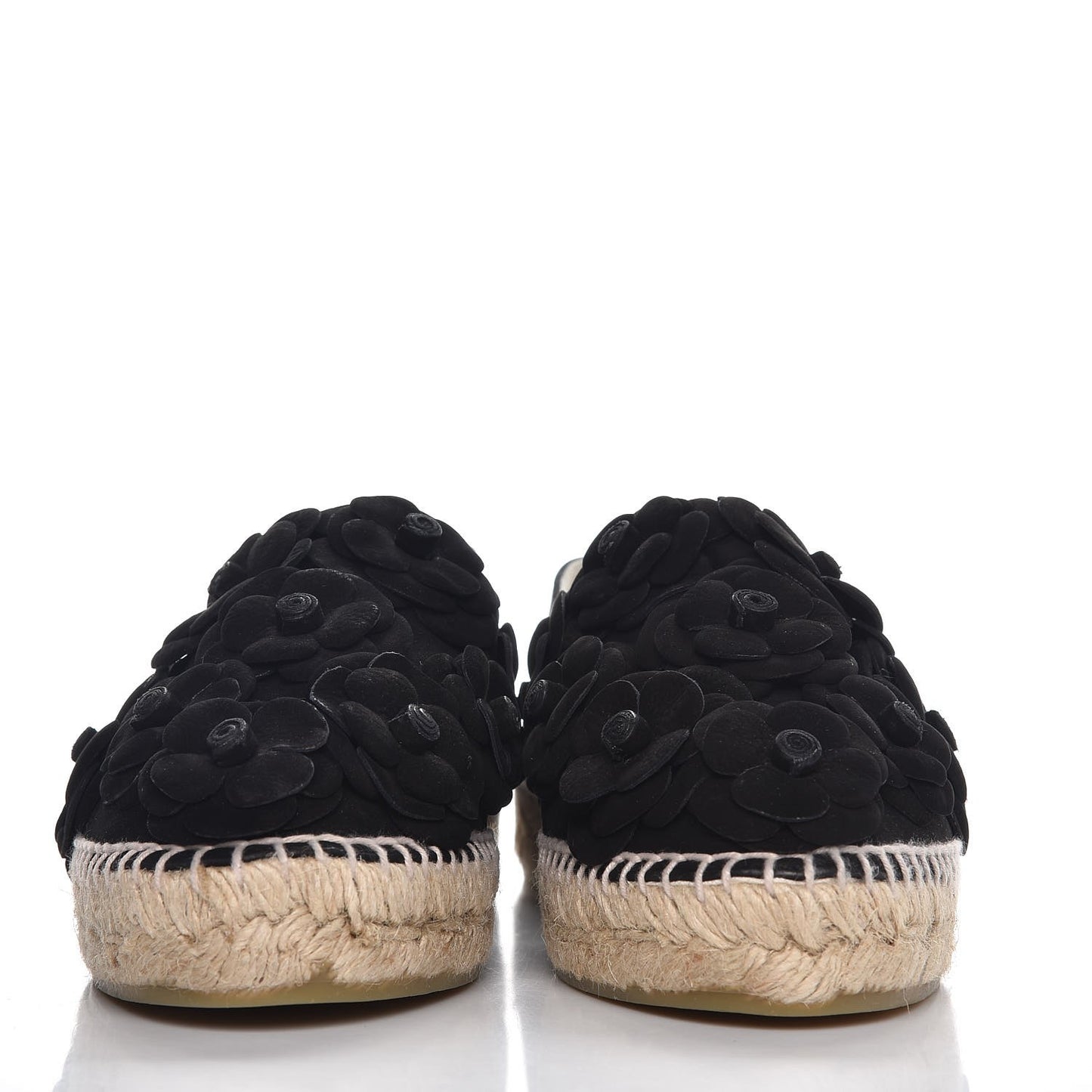 Suede Camellia CC Espadrilles 38 Black