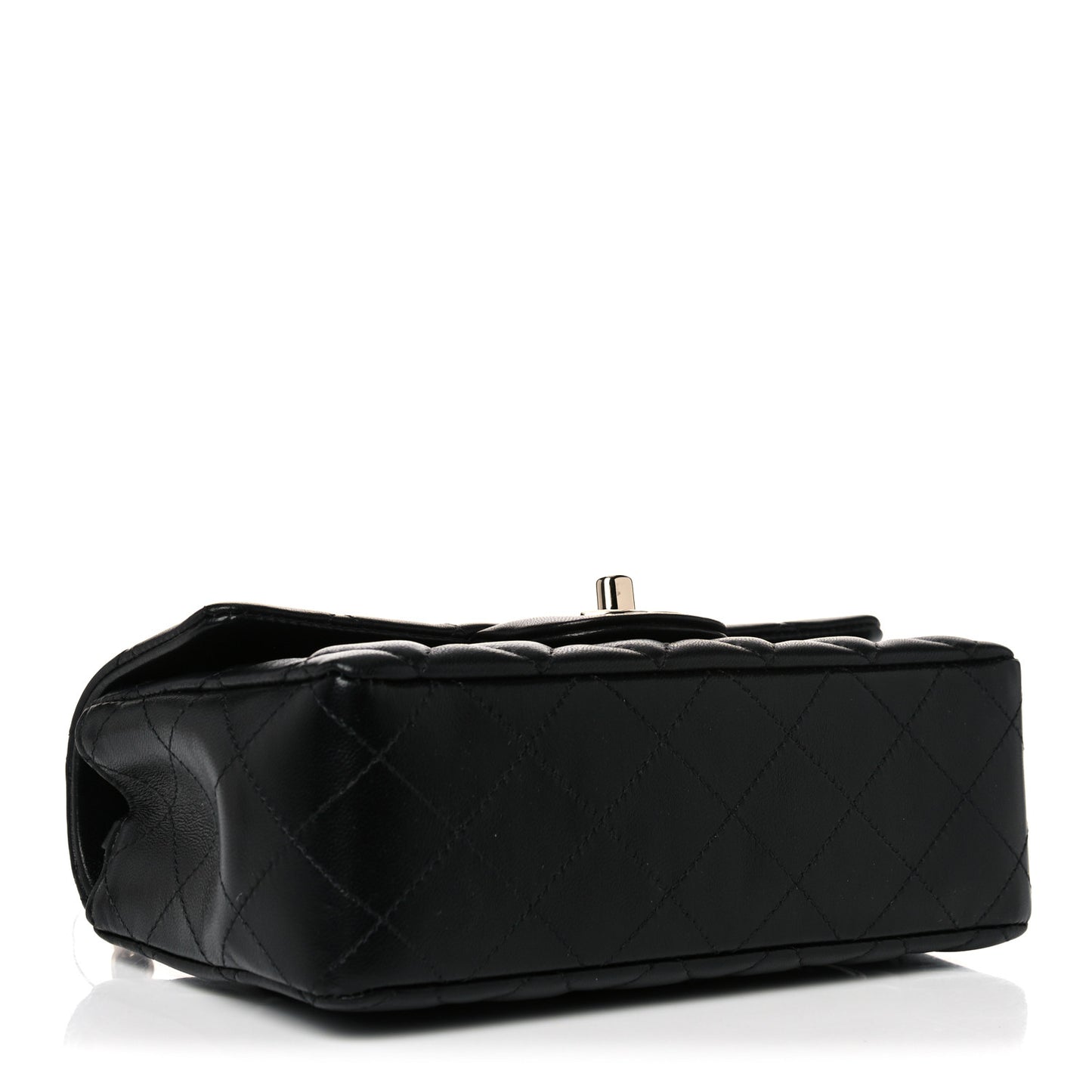 Lambskin Quilted Mini Rectangular Flap Black