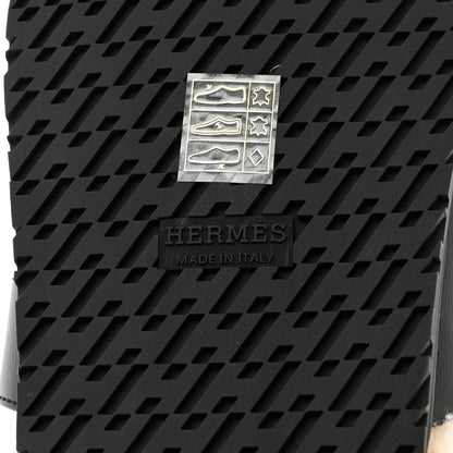 Hermes Calfskin Woolskin Womens Chypre Sandals 36 Black Ecru 8 of 11