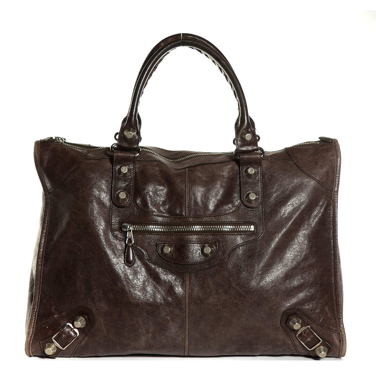 Balenciaga Agneau Giant 21 Silver Hardware Weekender Noix 1 of 9