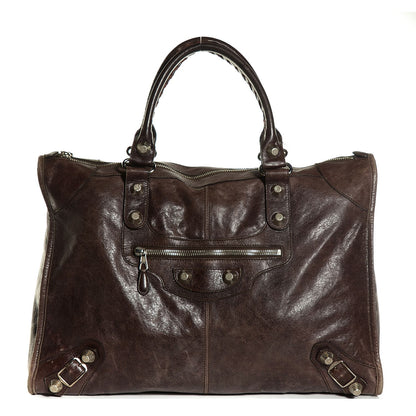Balenciaga Agneau Giant 21 Silver Hardware Weekender Noix 1 of 9
