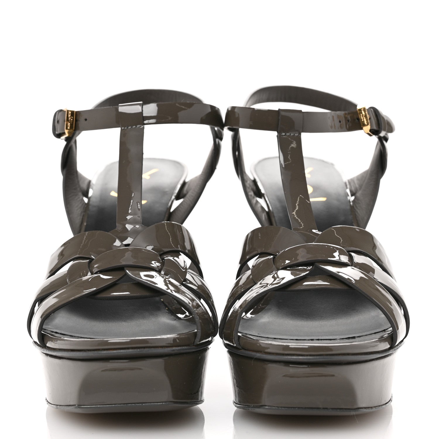Saint Laurent Patent Tribute 75 Platform Sandals 39 Fog 3 of 8