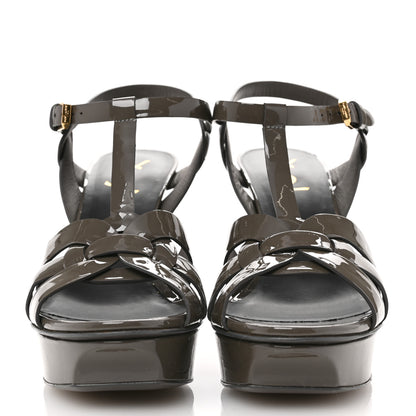 Saint Laurent Patent Tribute 75 Platform Sandals 39 Fog 3 of 8