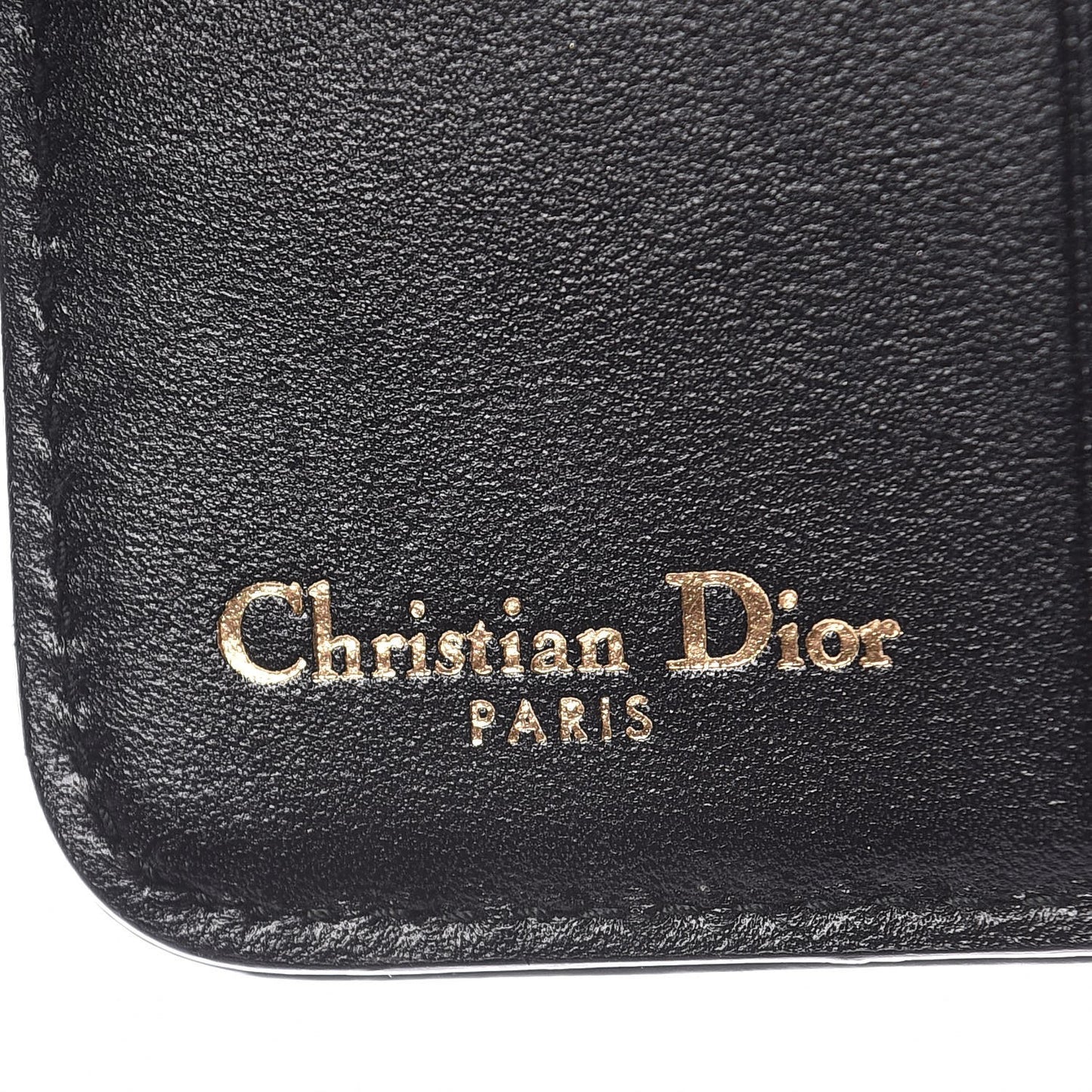 Patent Studded Diorama Small Wallet Black