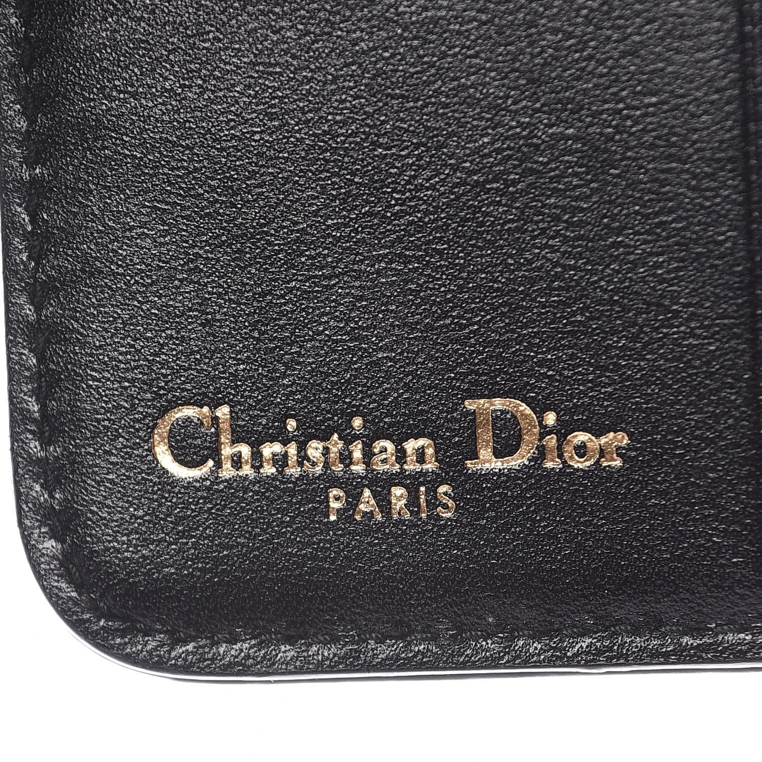 Christian Dior Patent Studded Diorama Small Wallet Black 6 of 10