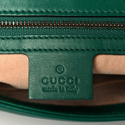 Gucci Calfskin Matelasse Medium GG Marmont Shoulder Bag Emerald Green 6 of 12