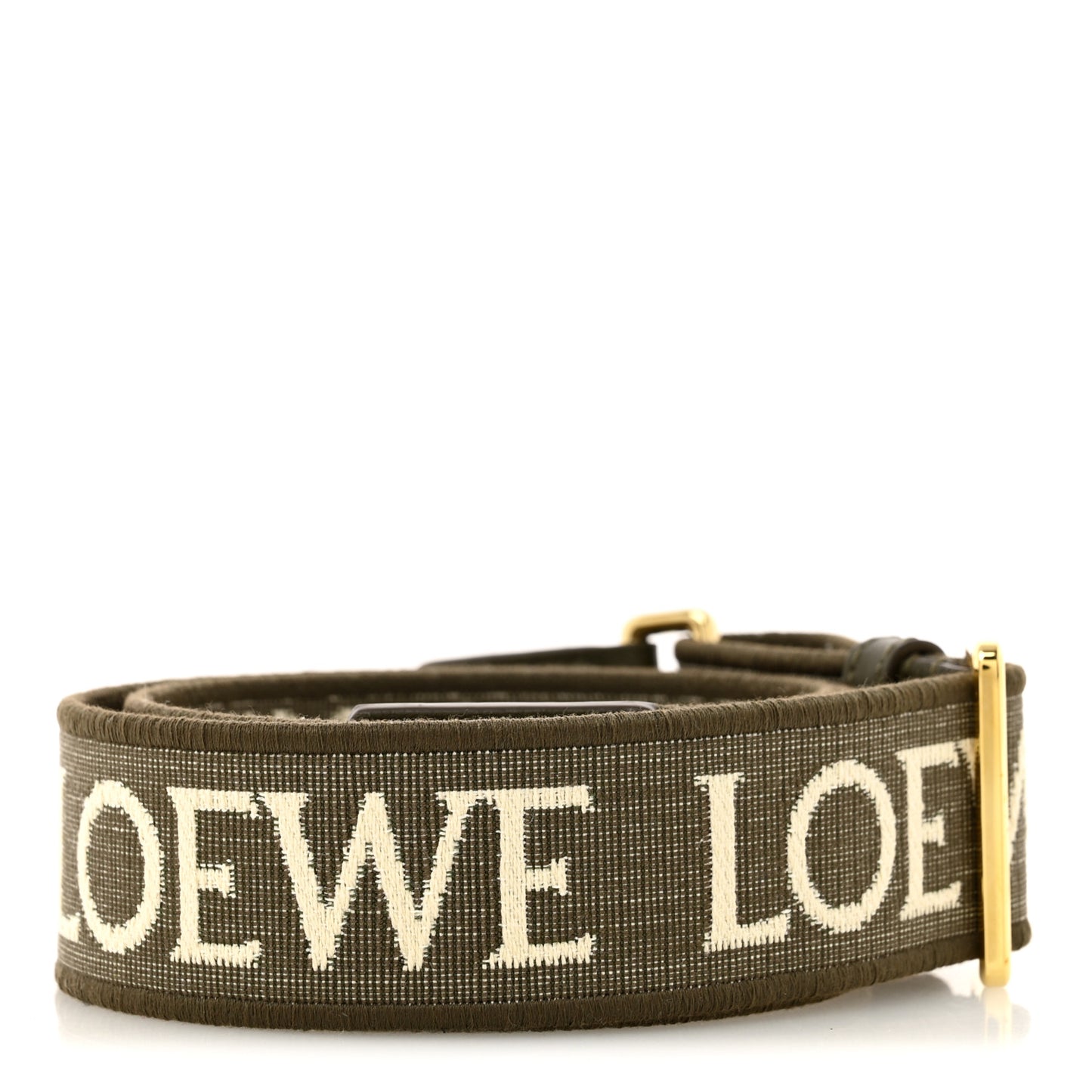 Calfskin Jacquard Anagram Strap Dark Khaki