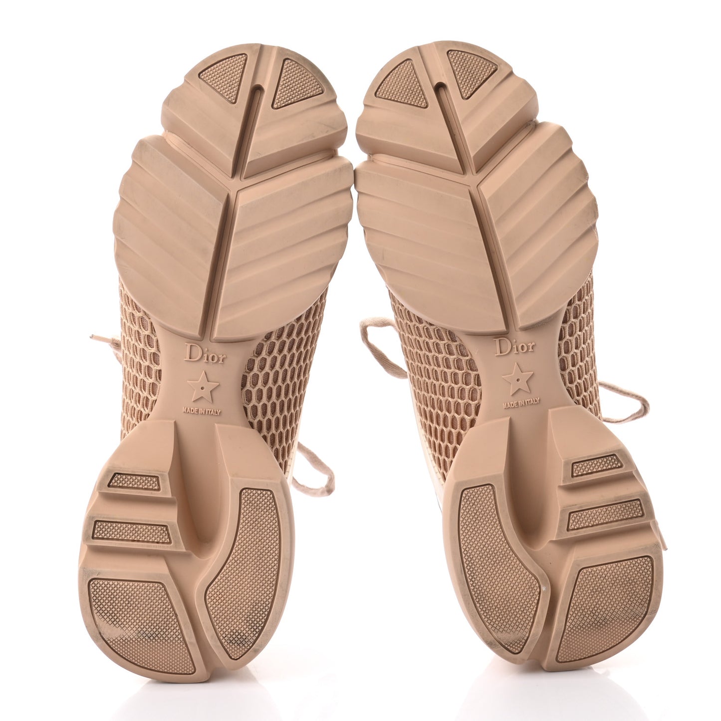 Resille Calfskin D-Connect Sneakers 38.5 Nude
