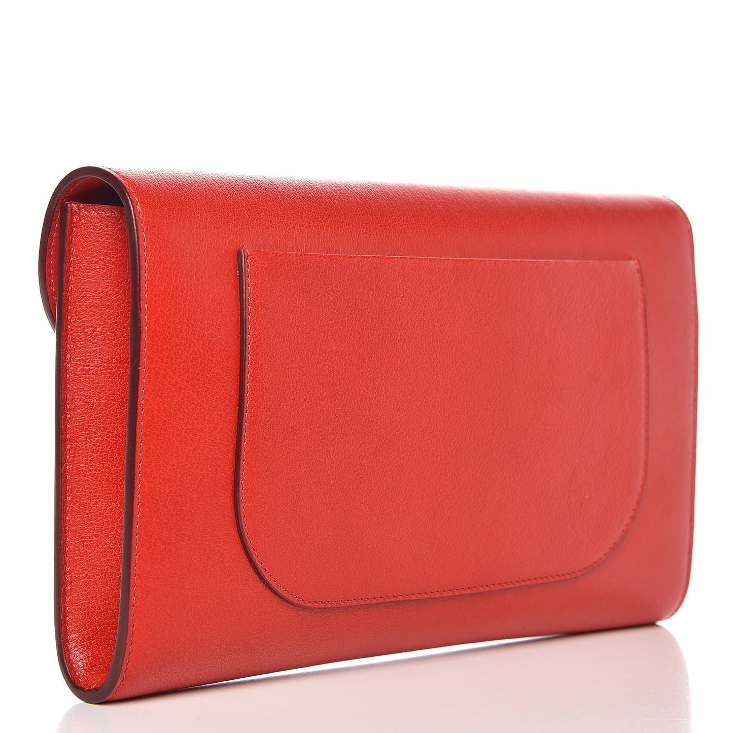 Grained Calfskin Trotteur Clutch Red