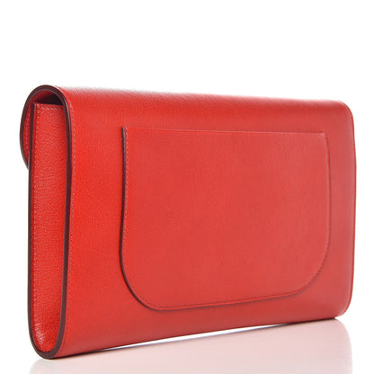 Celine Grained Calfskin Trotteur Clutch Red 3 of 8