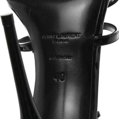 Saint Laurent Patent Cassandra 100 Ankle Strap Sandals 40 Black 8 of 8