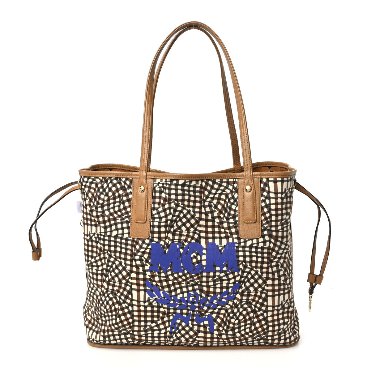 MCM Visetos Medium Liz Reversible Shopper Tote Cognac 3 of 17