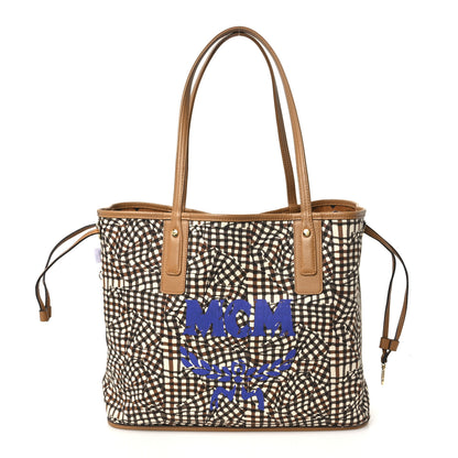 MCM Visetos Medium Liz Reversible Shopper Tote Cognac 3 of 17