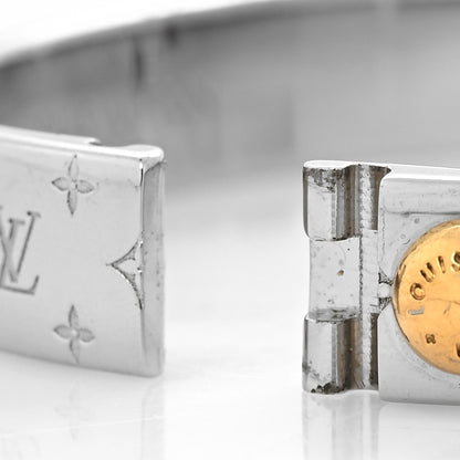 Louis Vuitton Brass Palladium Plated Nanogram Cuff M Silver 4 of 7