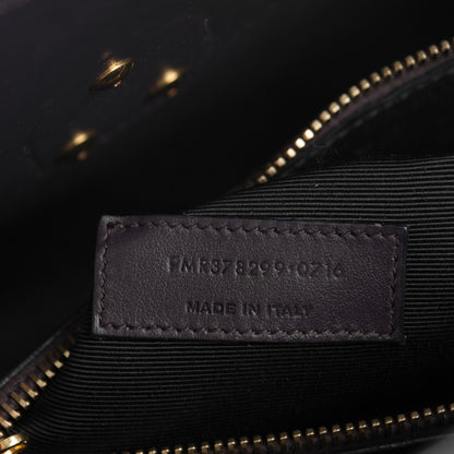 Saint Laurent Calfskin Crocodile Embossed Small Sac De Jour Deep Purple 7 of 7