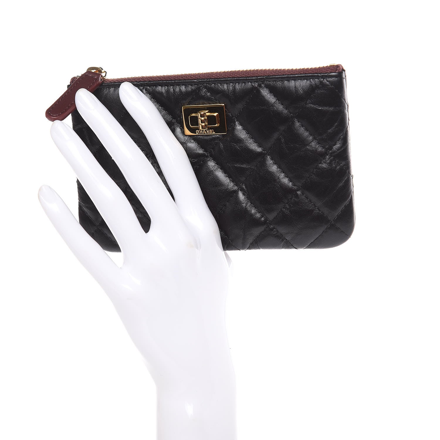 Chanel Aged Calfskin Quilted Small Reissue Cosmetic Case Black 2 of 8