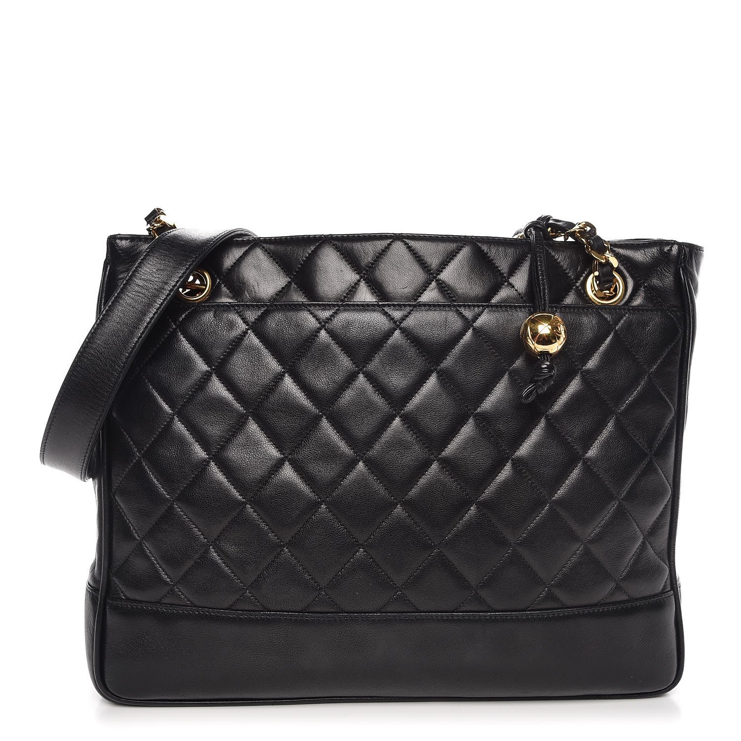 Chanel Lambskin Quilted Shopping Tote Black 1 of 7