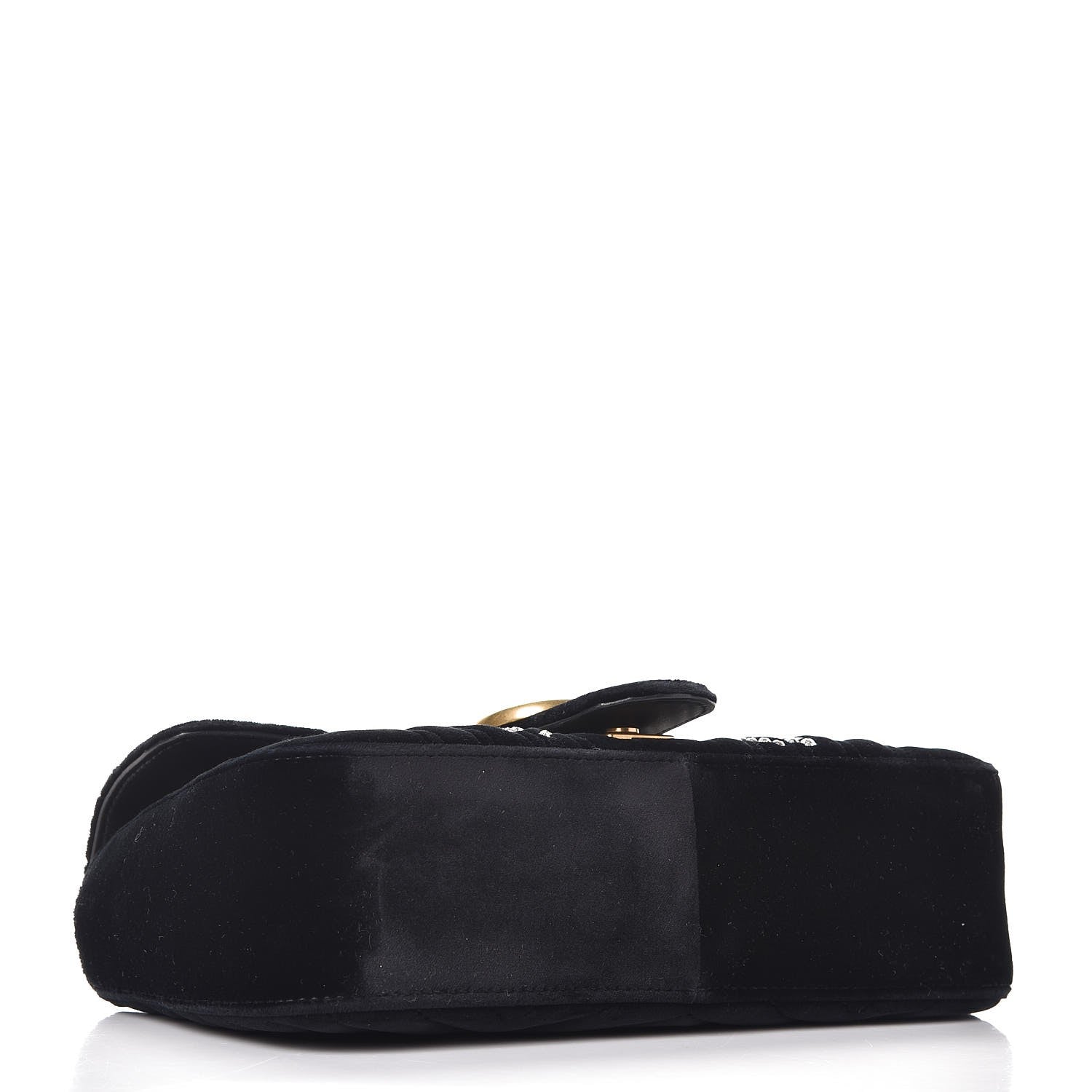 Gucci Velvet Matelasse Marquise Crystals Embroidered Small GG Marmont Shoulder Bag Black 4 of 7