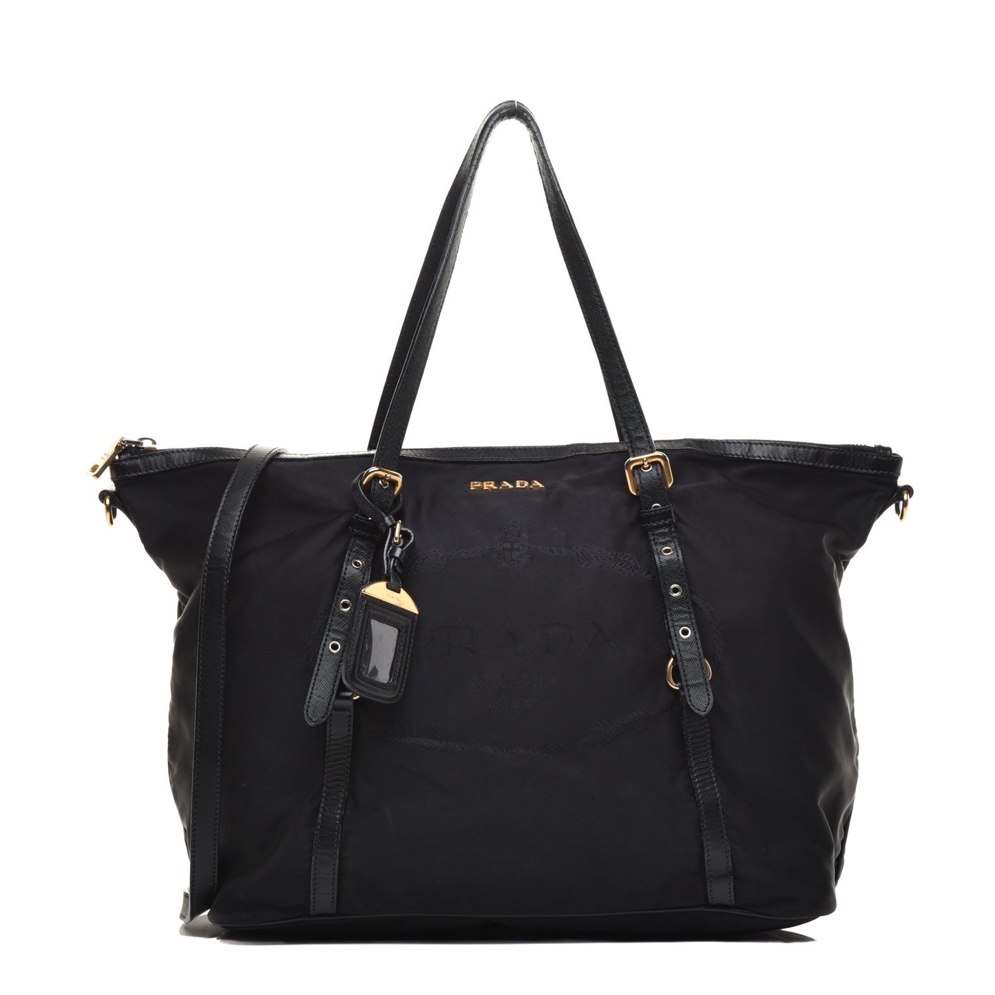 Tessuto Nylon Saffiano Tote Black