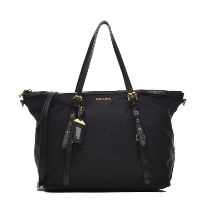 Prada Tessuto Nylon Saffiano Tote Black 1 of 8