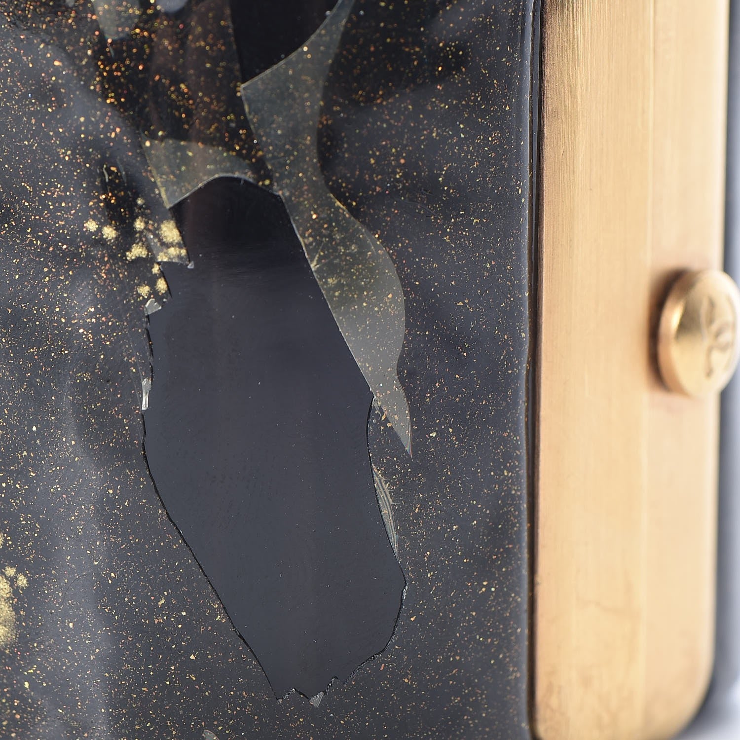 Chanel Resin Crystal CC Cuff Black Bronze 5 of 10