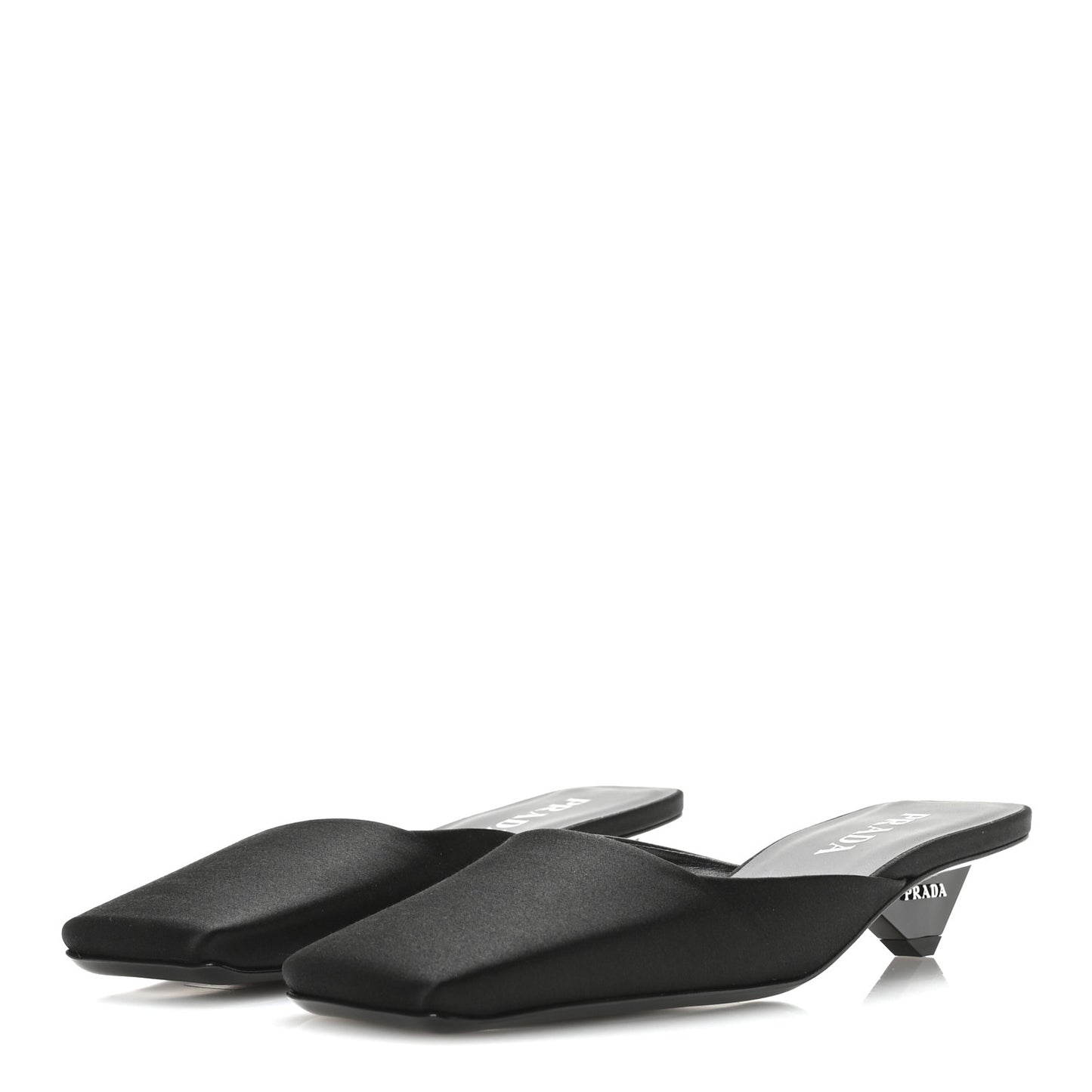 Satin Modellerie Mules 37 Black