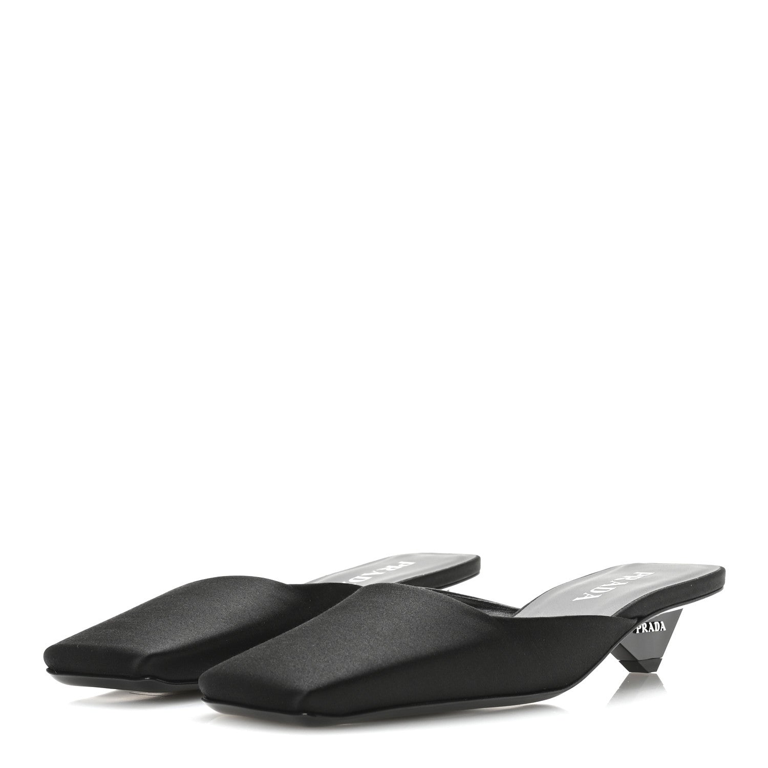 Prada Satin Modellerie Mules 37 Black 4 of 8