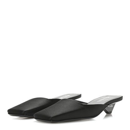 Prada Satin Modellerie Mules 37 Black 4 of 8