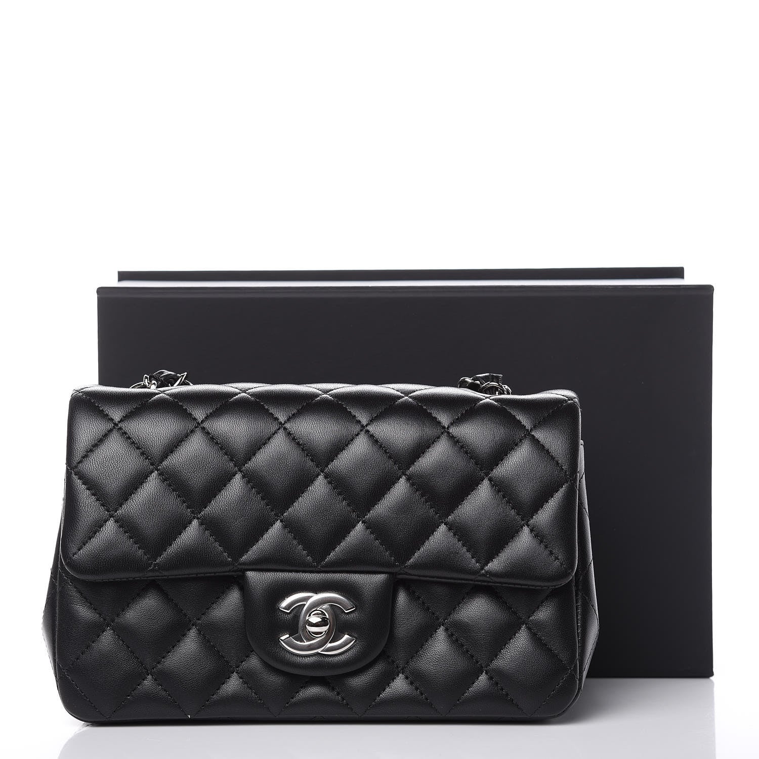 Chanel Lambskin Quilted Mini Rectangular Flap Black 10 of 10