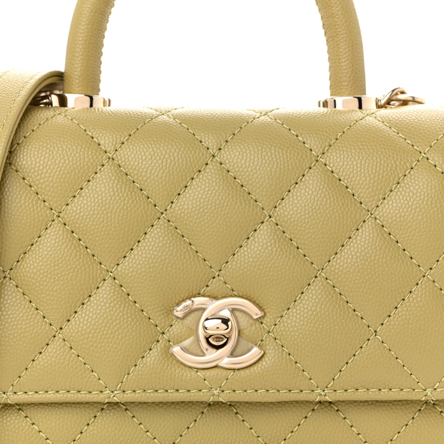 Caviar Quilted Extra Mini Coco Handle Flap Light Green