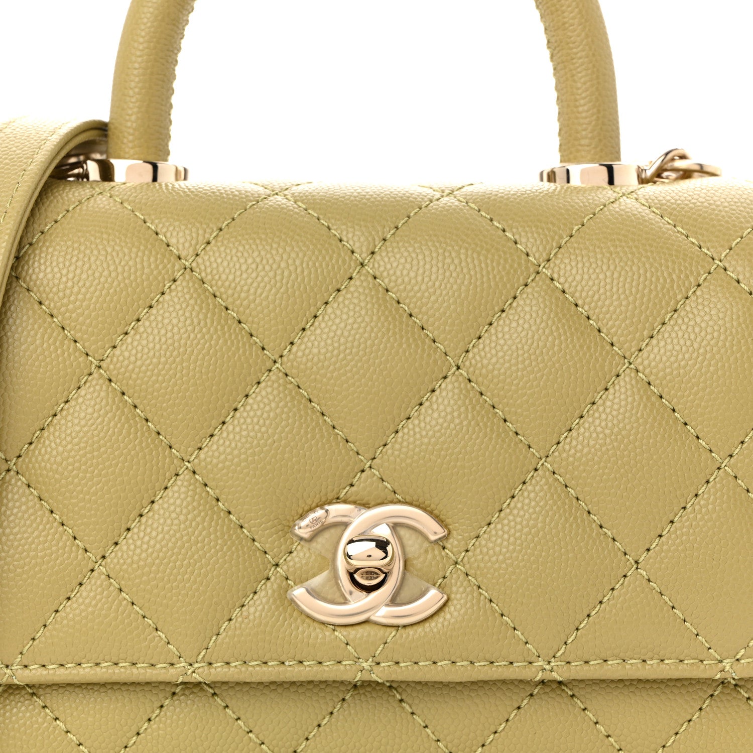 Chanel Caviar Quilted Extra Mini Coco Handle Flap Light Green 8 of 11