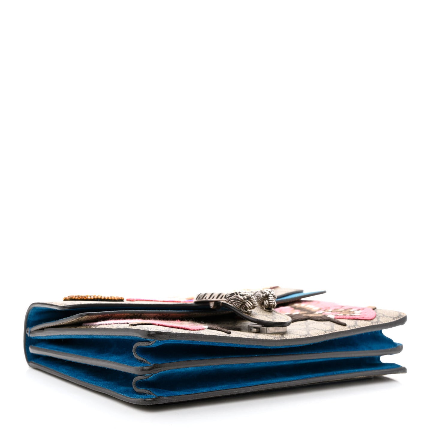GG Supreme Monogram Embroidered Medium Dionysus Shoulder Bag Blue