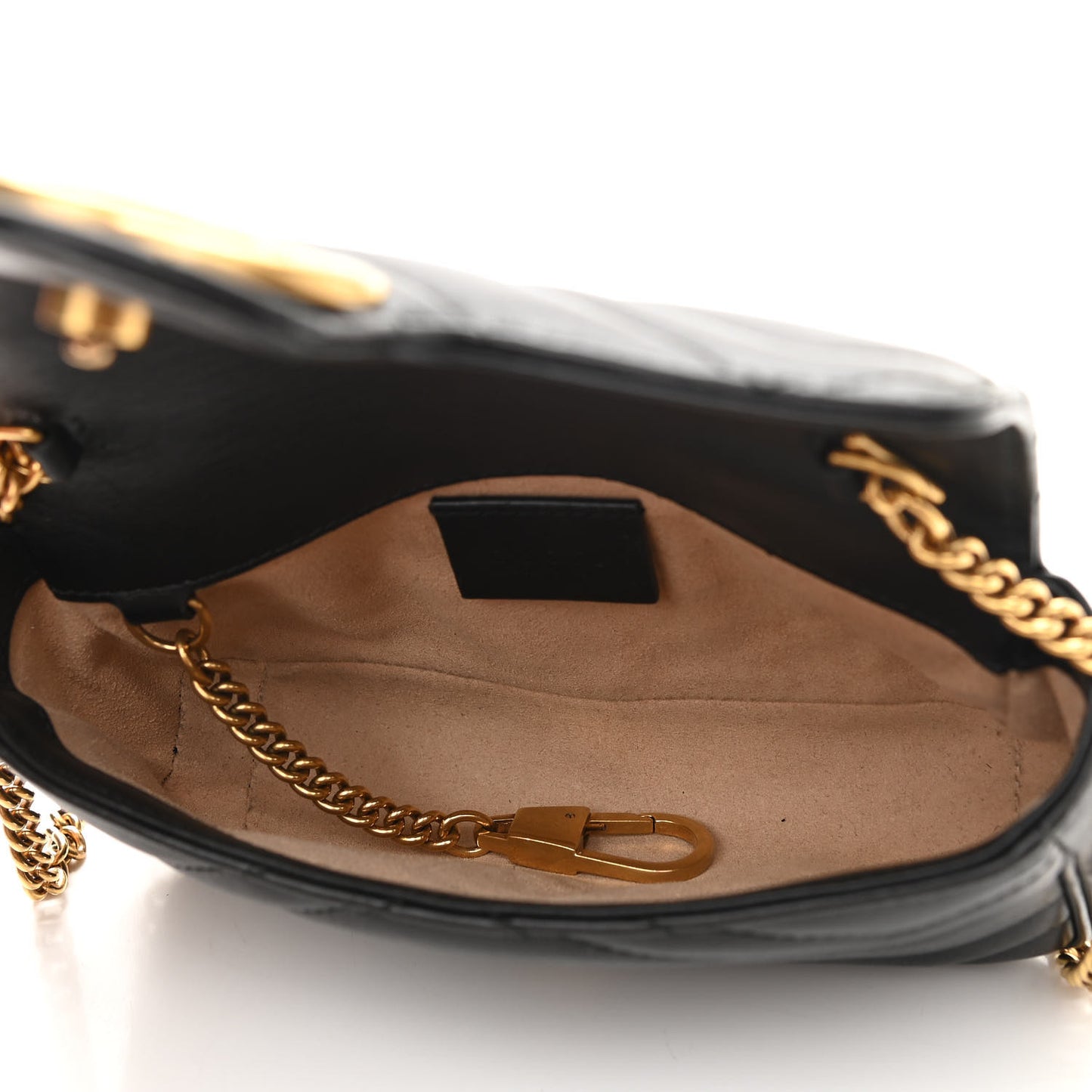 Calfskin Matelasse Super Mini GG Marmont Shoulder Bag Black