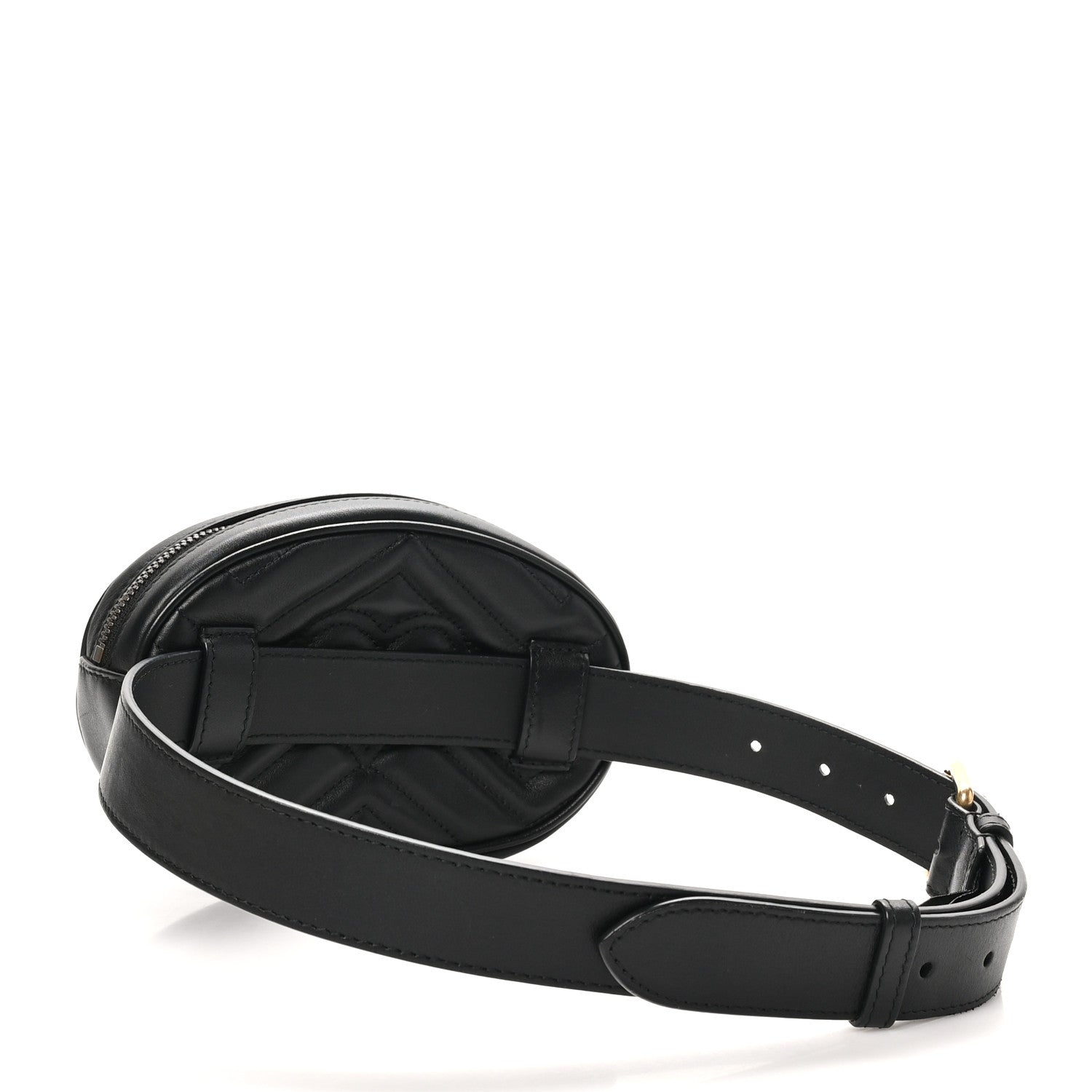 Gucci Calfskin Matelasse GG Marmont Belt Bag 75 30 Black 2 of 11