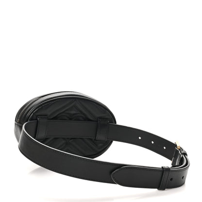 Gucci Calfskin Matelasse GG Marmont Belt Bag 75 30 Black 2 of 11