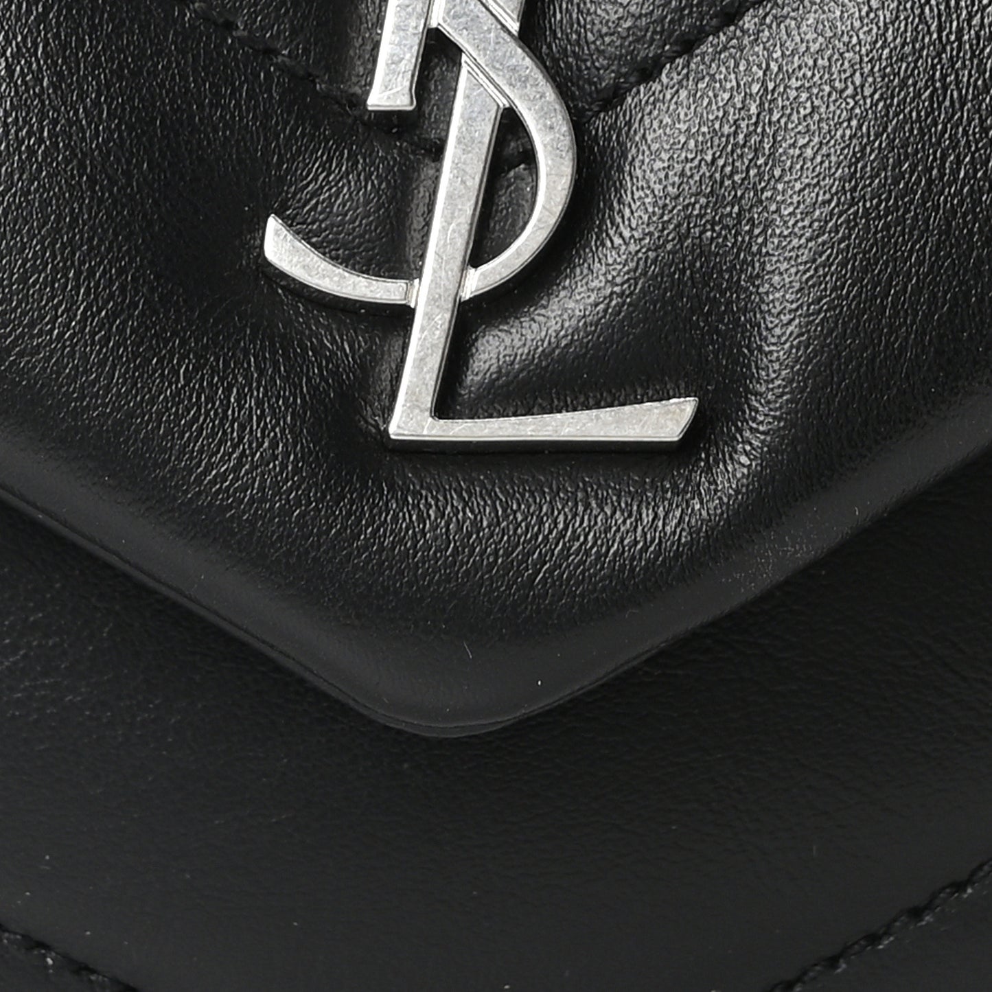 Calfskin Y Quilted Monogram Toy Loulou Crossbody Bag Black