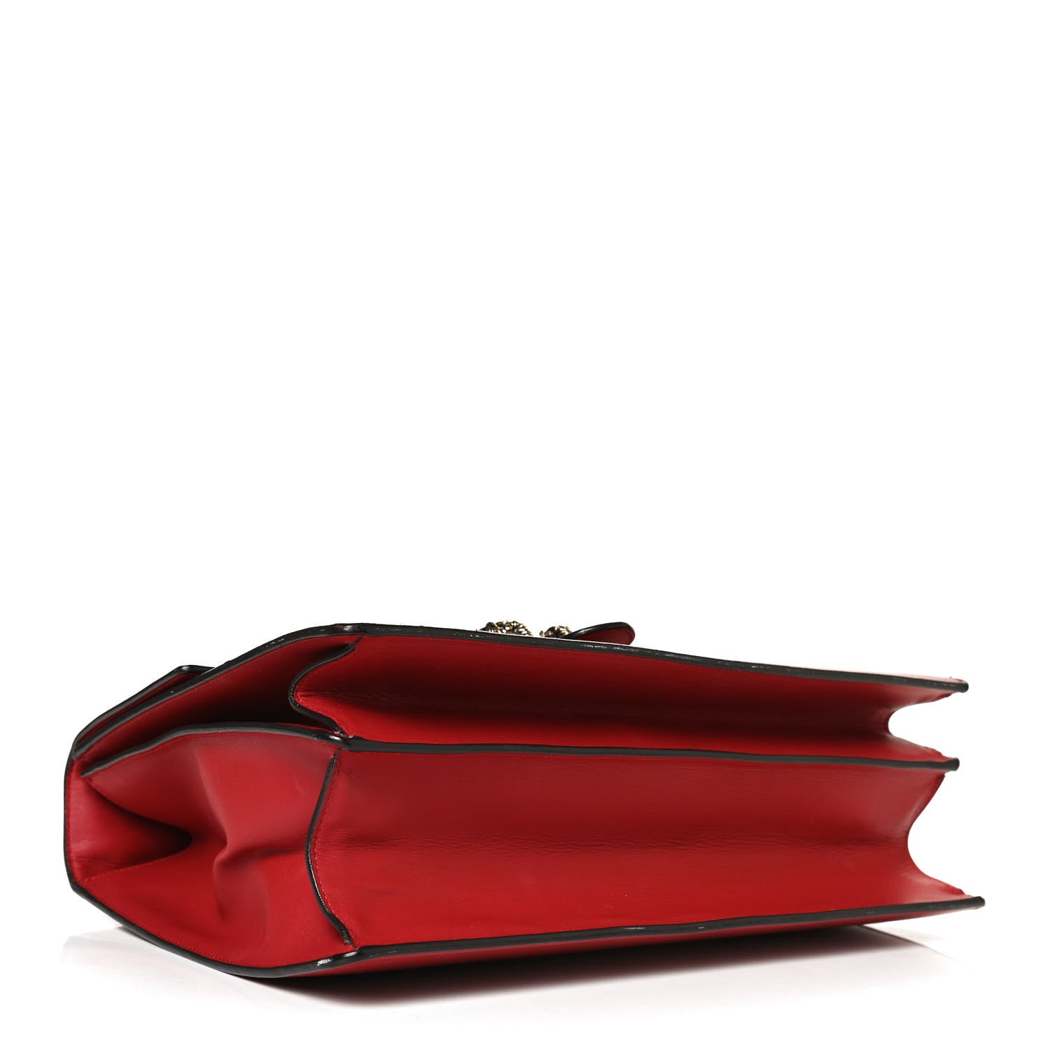 Gucci Moon Calfskin Web Large Dionysus Bamboo Top Handle Bag Hibiscus Red 4 of 17