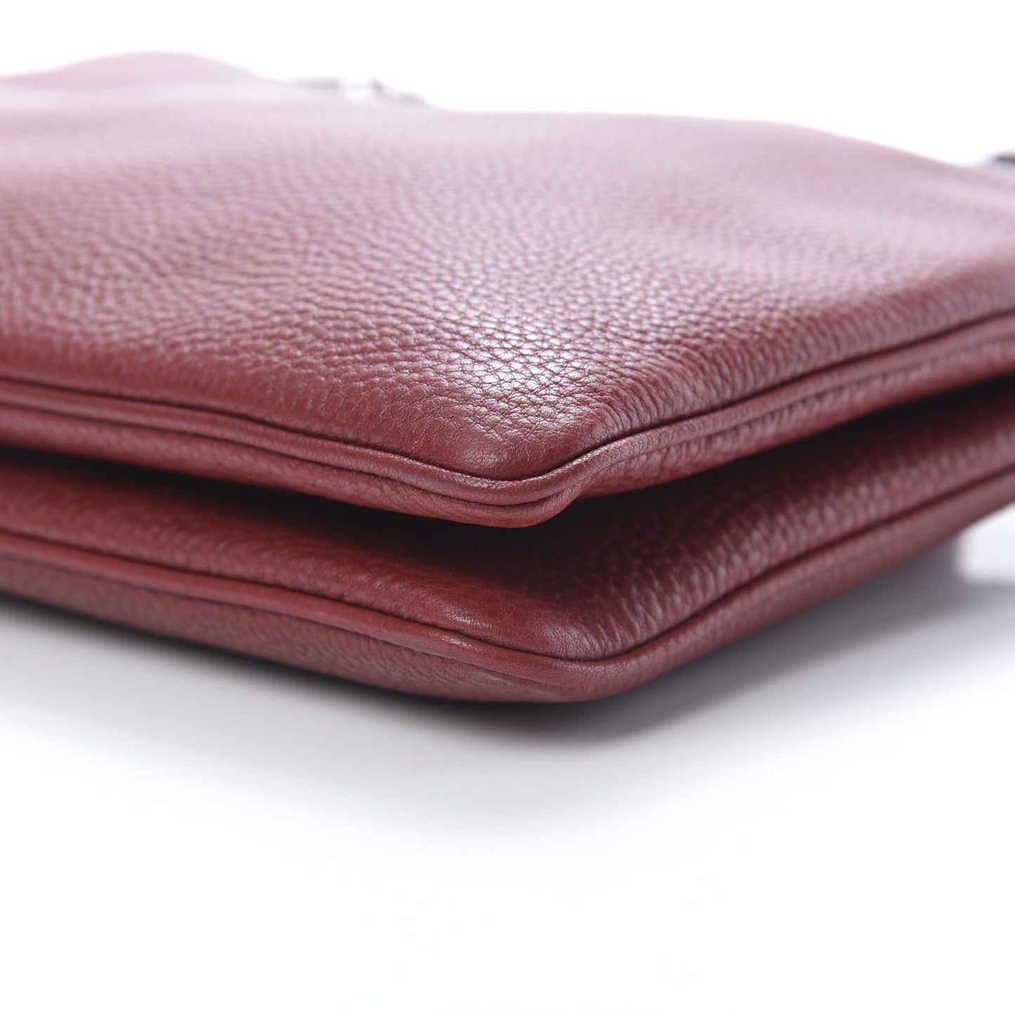 Vitello Daino Double Zip Crossbody Bag Rubino