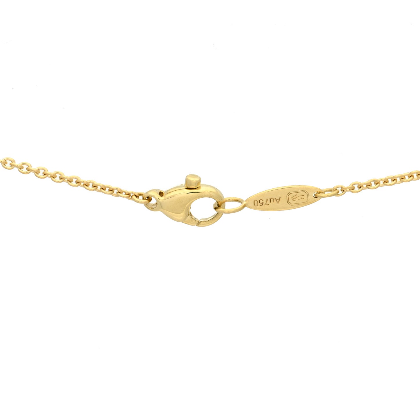 18K Yellow Gold Diamond HW Logo Full Pave Pendant Necklace