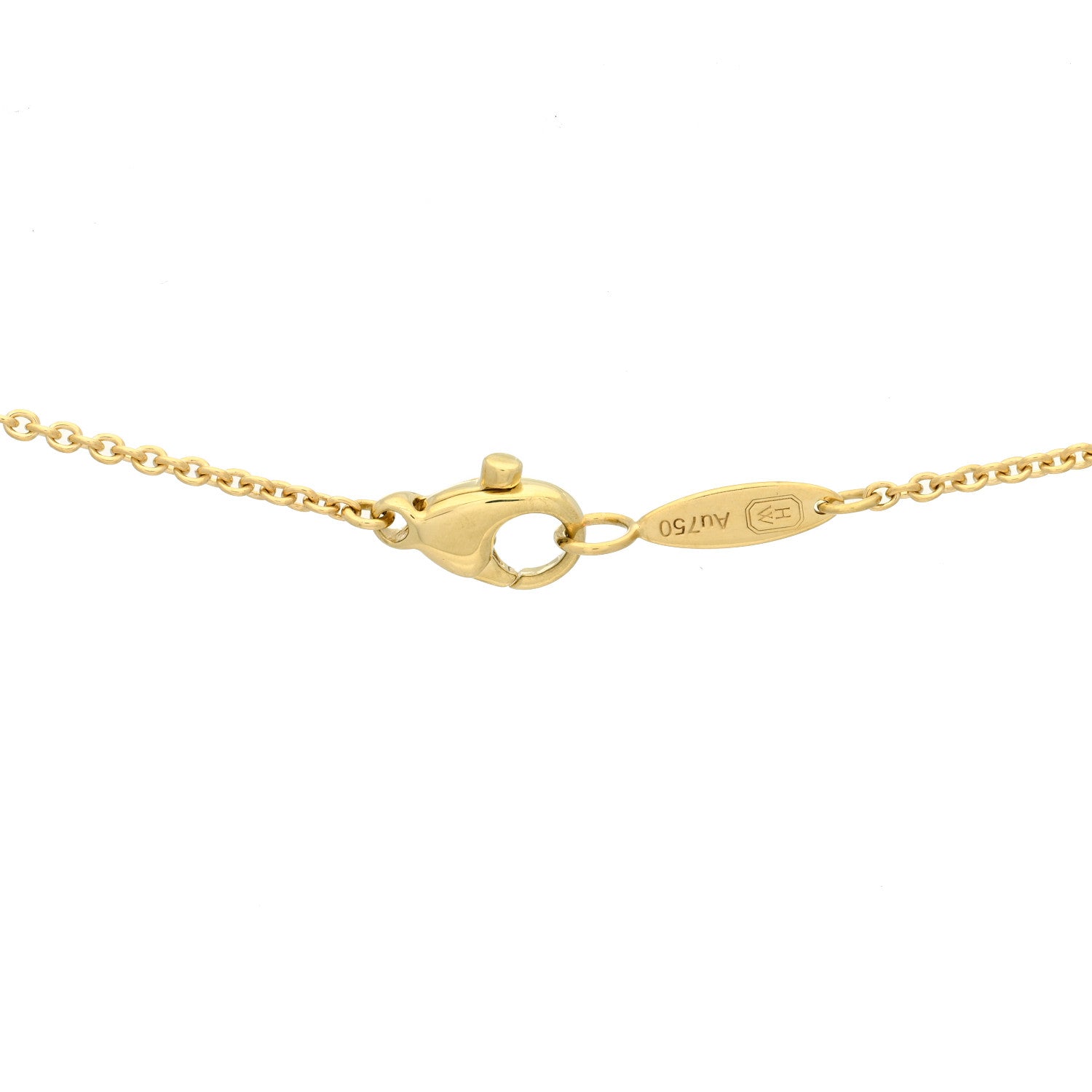 Harry Winston 18K Yellow Gold Diamond HW Logo Full Pave Pendant Necklace 4 of 6