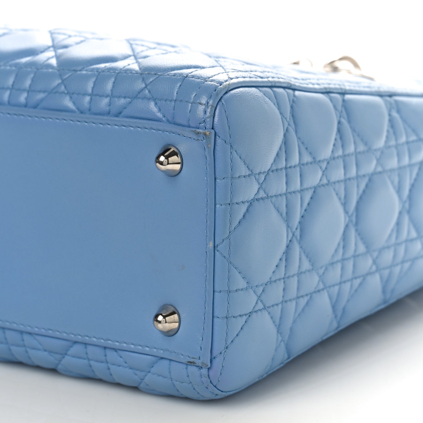 Lambskin Cannage Large Lady Dior Blue