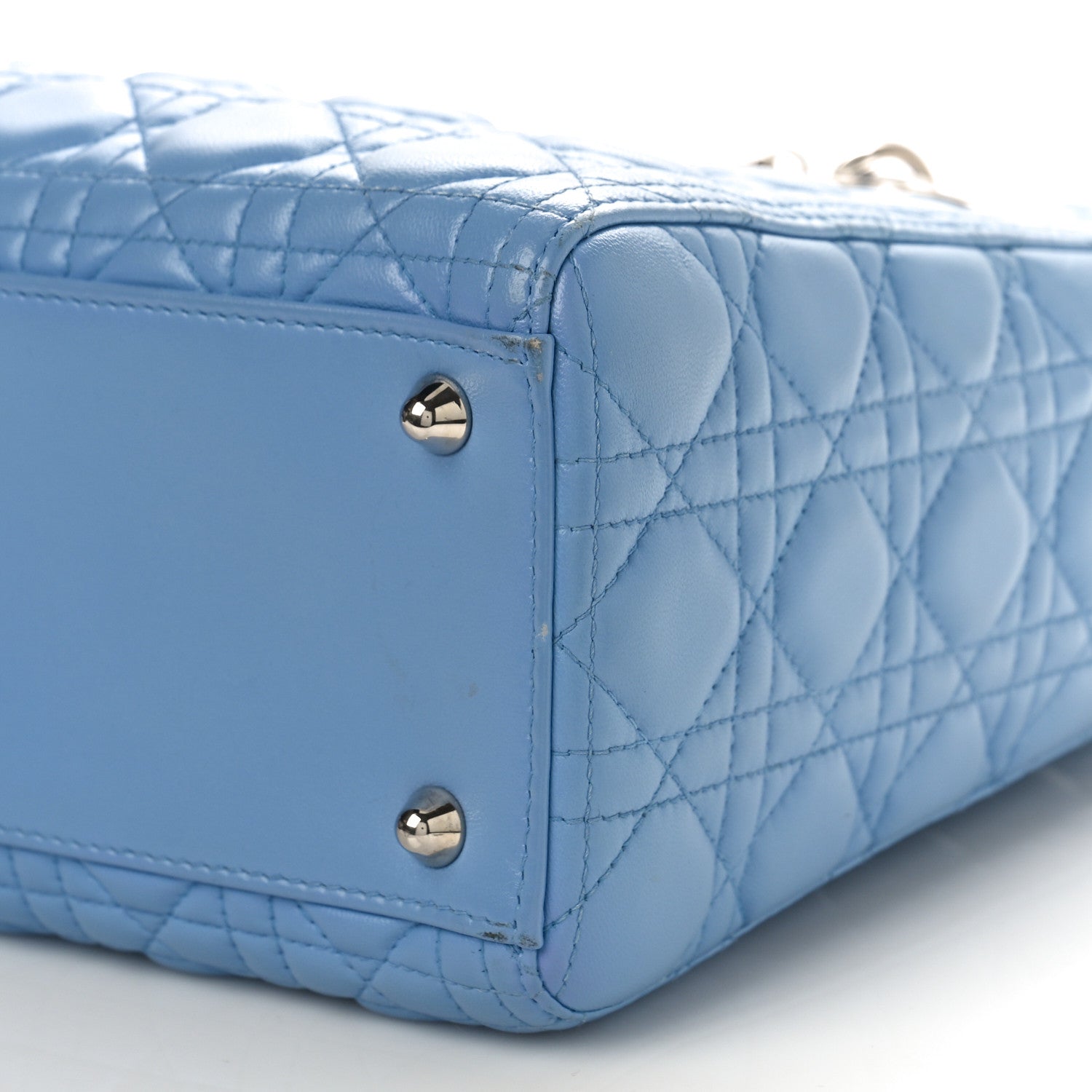 Christian Dior Lambskin Cannage Large Lady Dior Blue 9 of 12